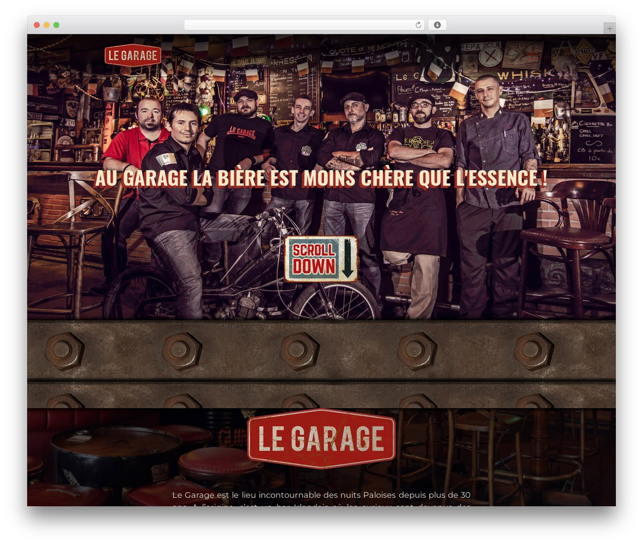 Betheme theme WordPress - le-garage-bar.fr