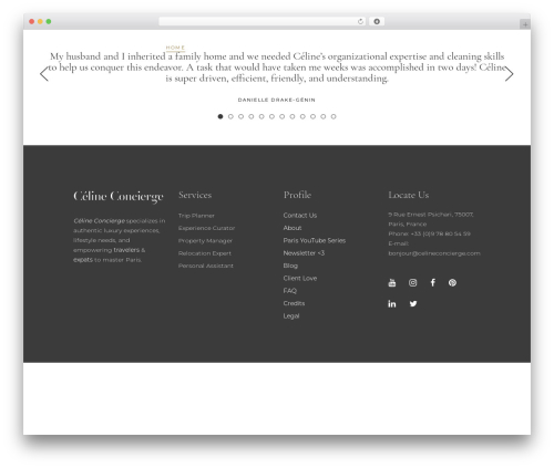 Elated core WordPress plugin - www.celineconcierge.com