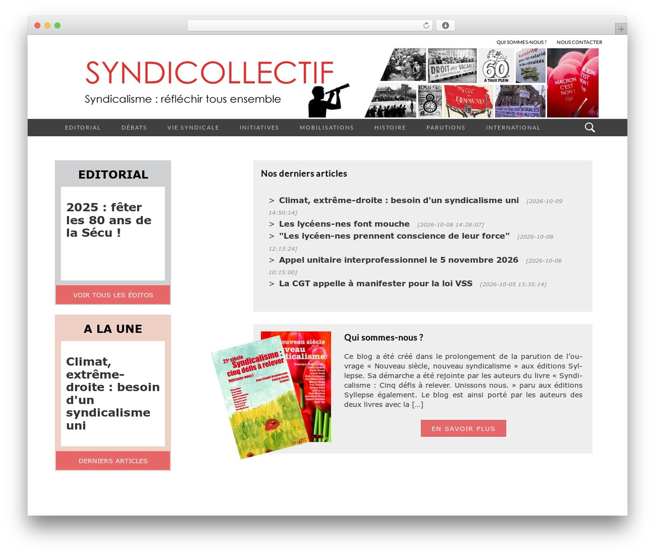 Suits WordPress theme - syndicollectif.fr