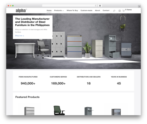 WordPress theme Divi - alphasteelph.com