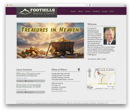 Authentic Theme premium WordPress theme - foothillsbaptistchurch.com