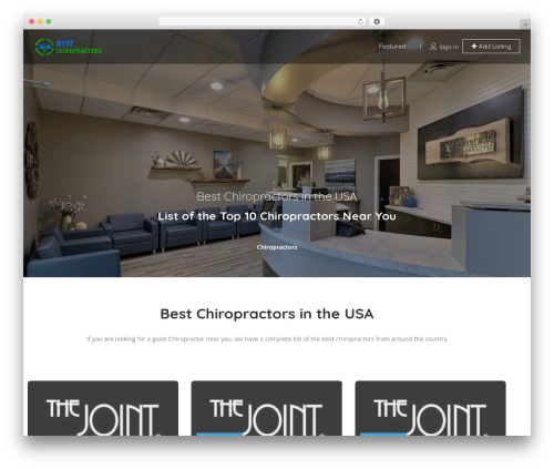 Listingpro WordPress page theme - best-chiropractors.com