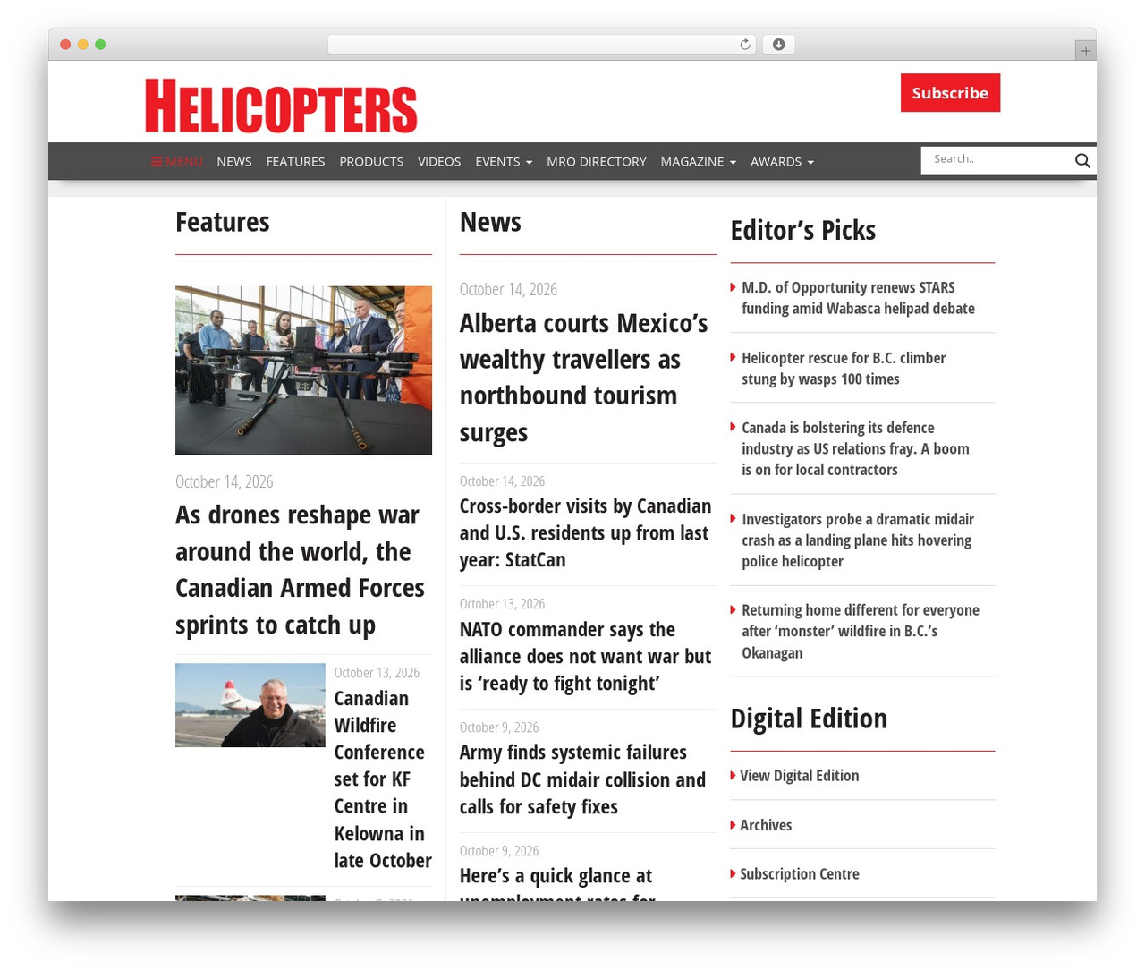 pubx newspaper WordPress theme - helicoptersmagazine.com