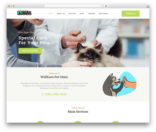 Tails WordPress theme - wellcarepetclinic.com