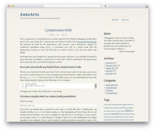 WordPress theme Ghostwriter - antoarts.com