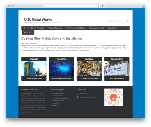 WordPress theme Aqua - usmetalworks.com