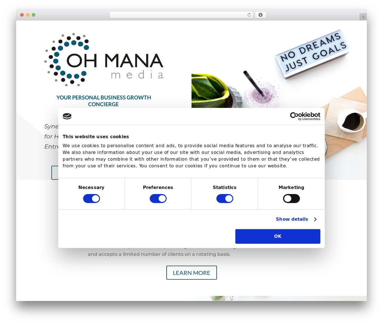 WordPress website theme Divi - ohmanamedia.com