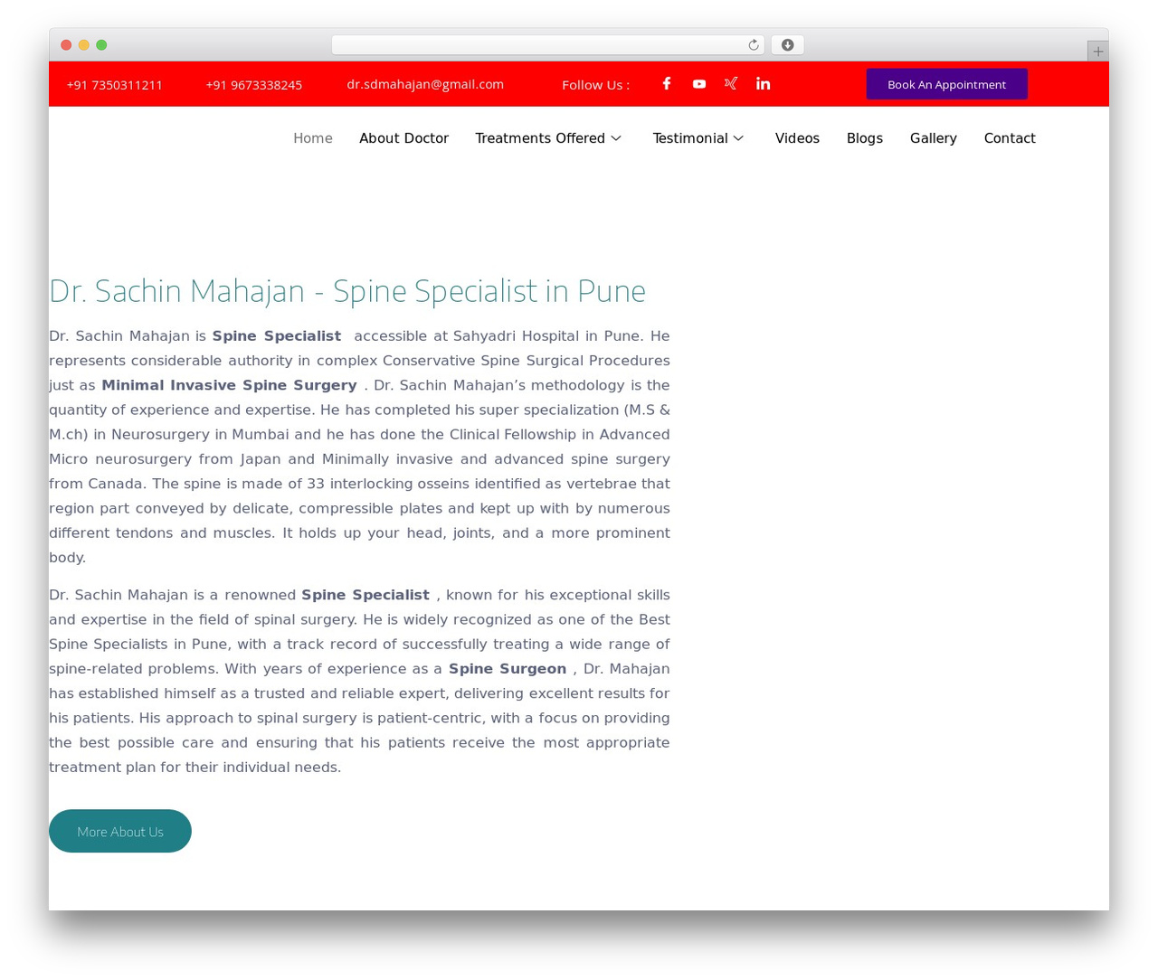 Technix WordPress theme - spinecare.co.in
