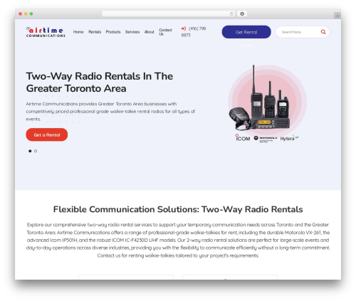 Airtime WordPress store theme - radiorentalstoronto.com