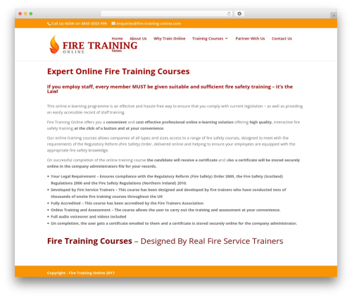 Divi WordPress theme - fire-training-online.com