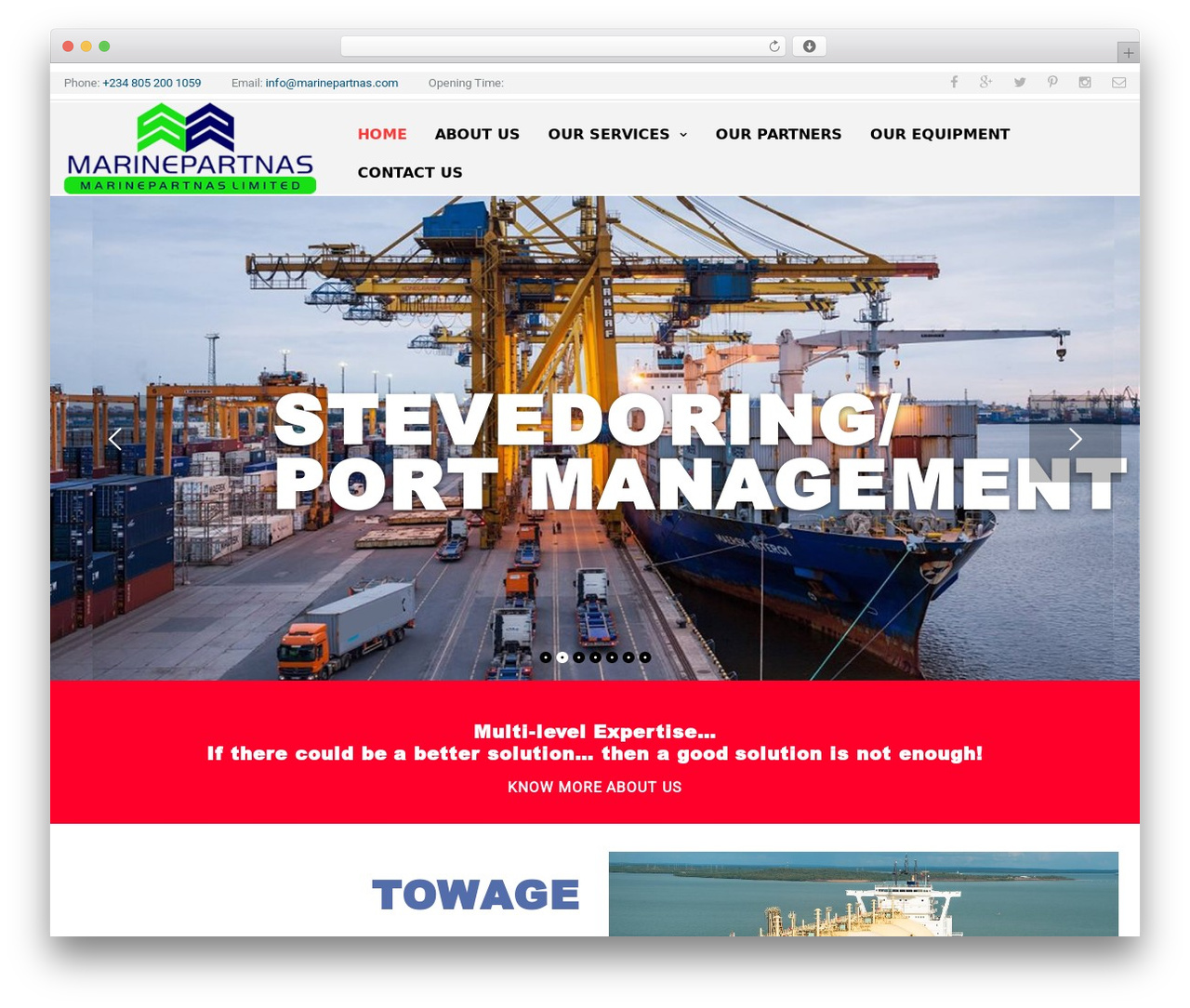 Expeditor WordPress theme - marinepartnas.com