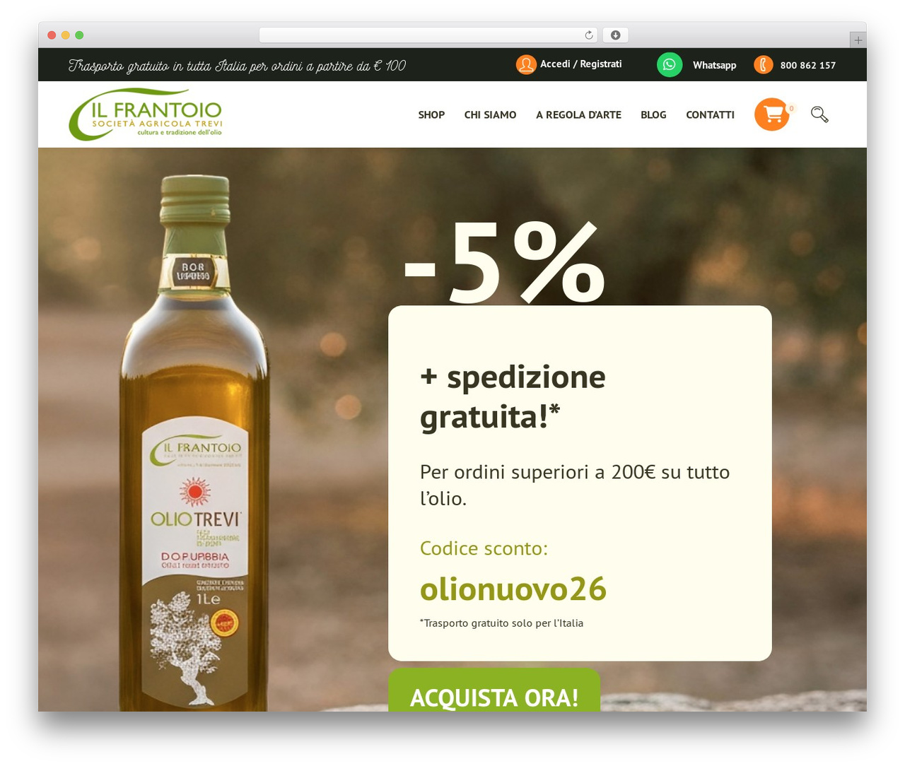 Mildhill WordPress theme - oliotrevi.it