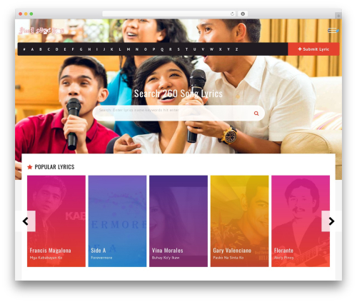 Muusico WordPress theme - pinoysonghits.com