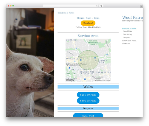 Sneak WordPress theme - woofpatrol.ca