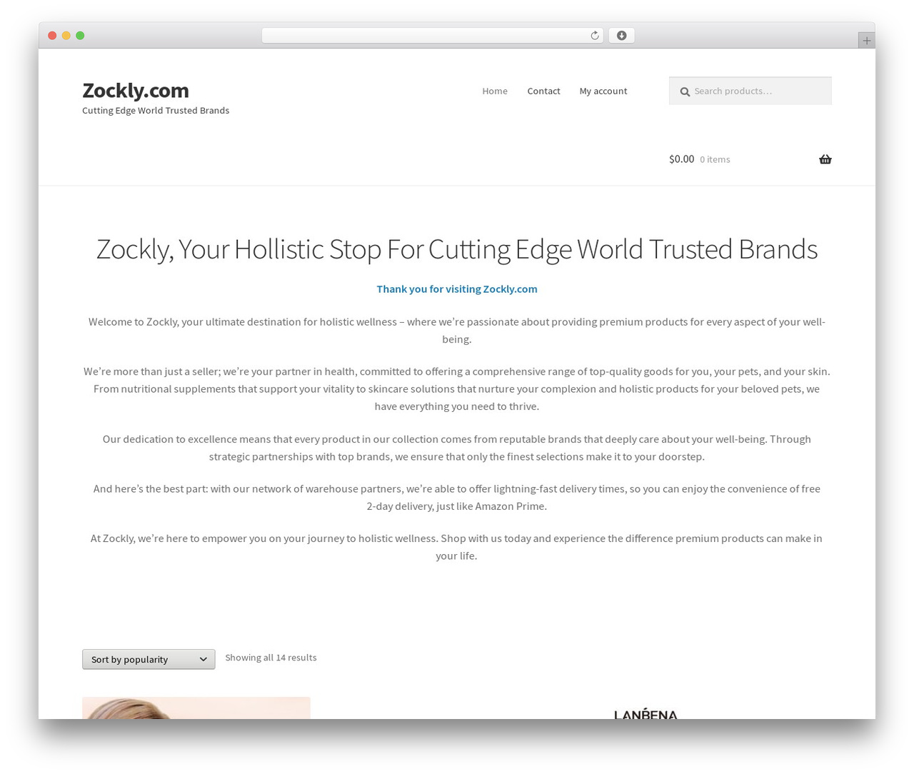 Storefront WordPress theme - zockly.com