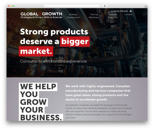 Arcadia WordPress theme - globalgrowthresults.com
