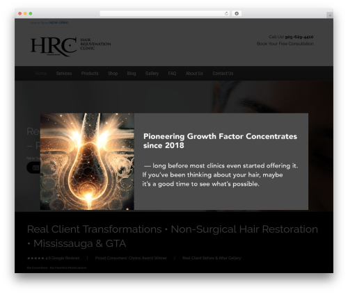 Woopack WordPress plugin - hairrejuvenationclinic.com