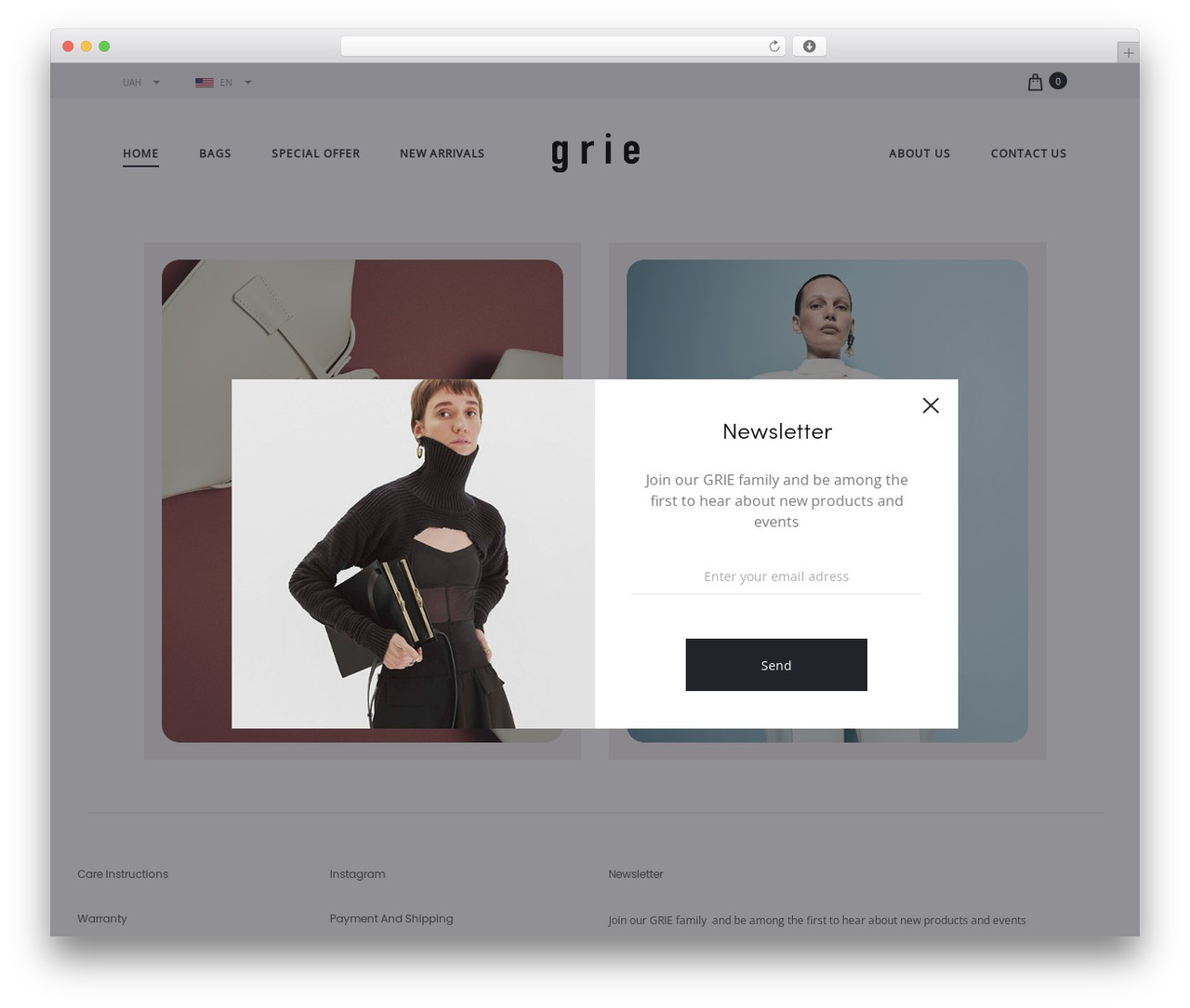 Sober theme WordPress - griebags.com