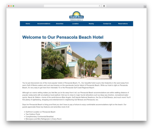 Responsive Pro WordPress hotel theme - daysinnpensacolabeach.com
