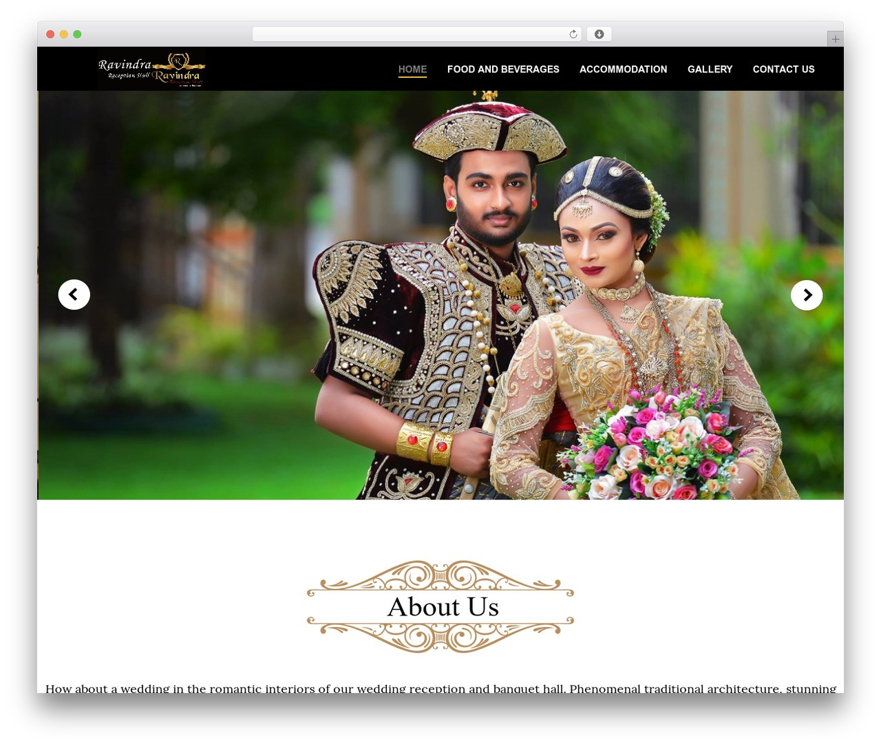 Customify WordPress theme - ravindrareceptionhall.com