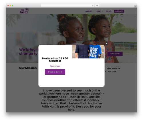 Easy popups WordPress plugin - havefaithhaiti.org