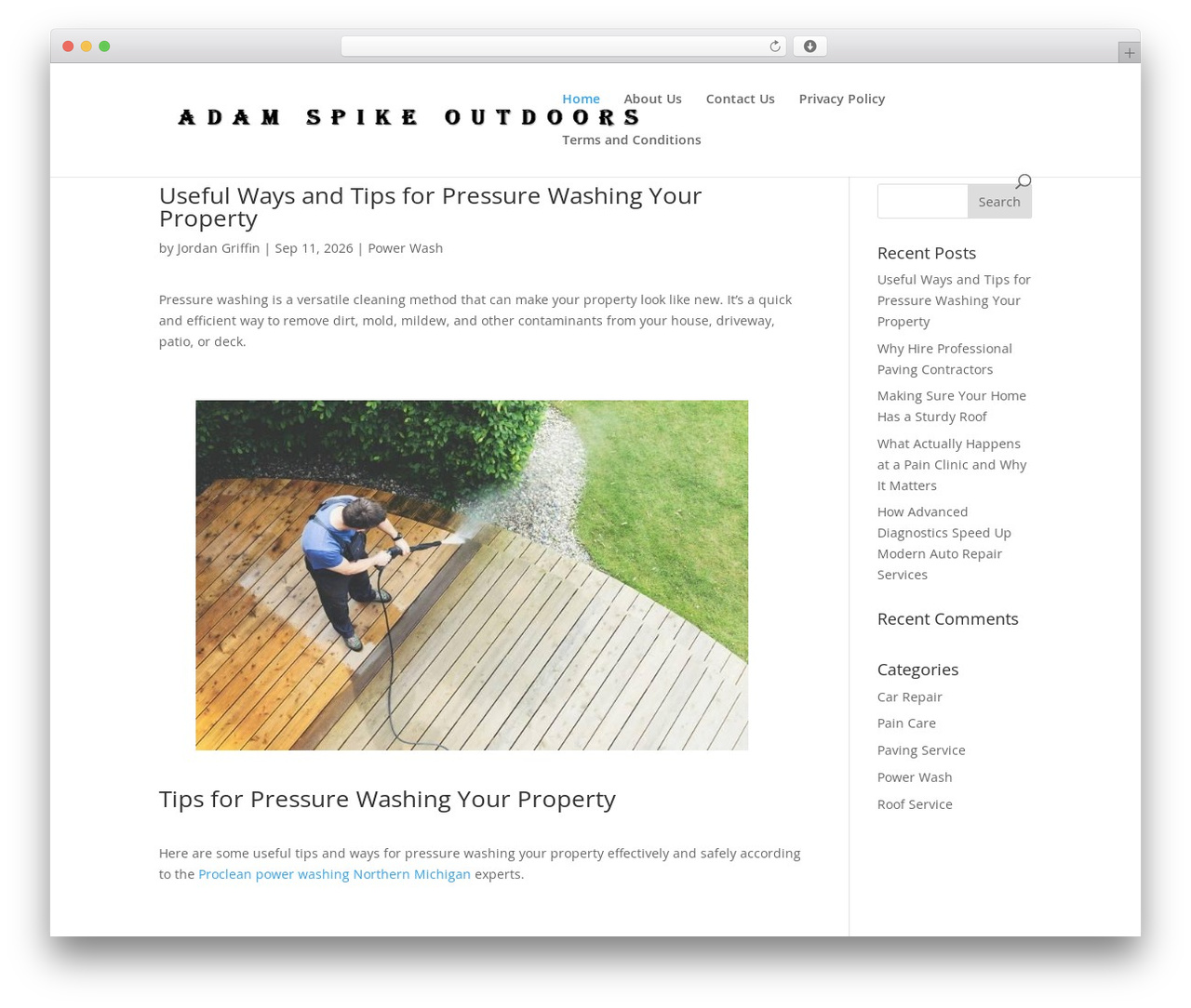 Divi WordPress theme - adamspikeoutdoors.com