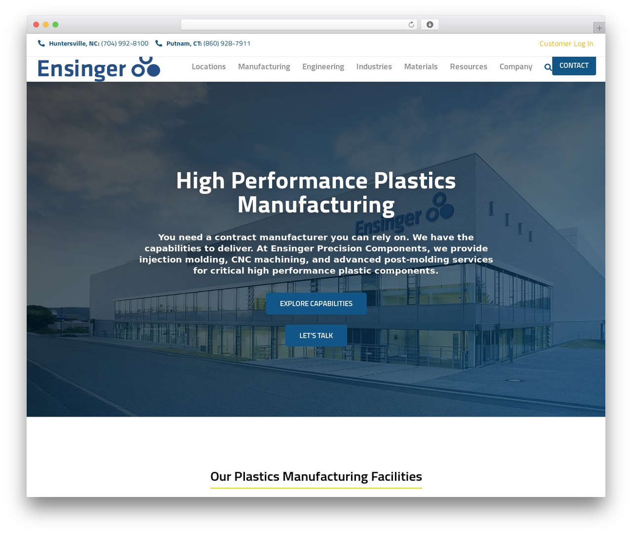 Ensinger Precision Components WordPress theme - ensinger-pc.com