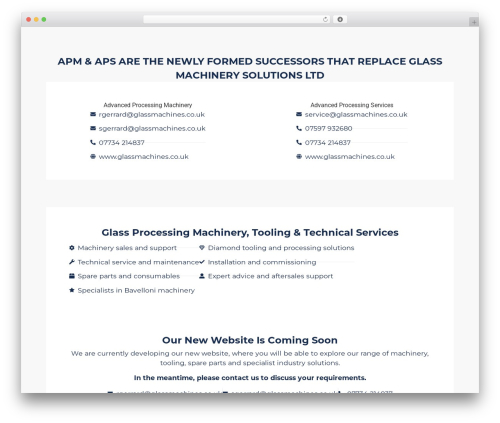 Hello Elementor WordPress theme - glassmachines.co.uk