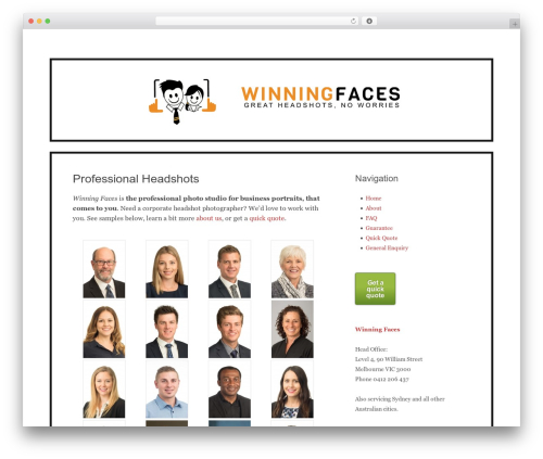Picturesque theme WordPress - winningfaces.com