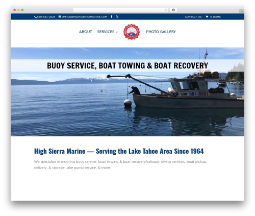 WordPress theme Divi - highsierramarine.com