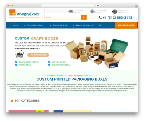 ProPackagingBoxes top WordPress theme - propackagingboxes.com