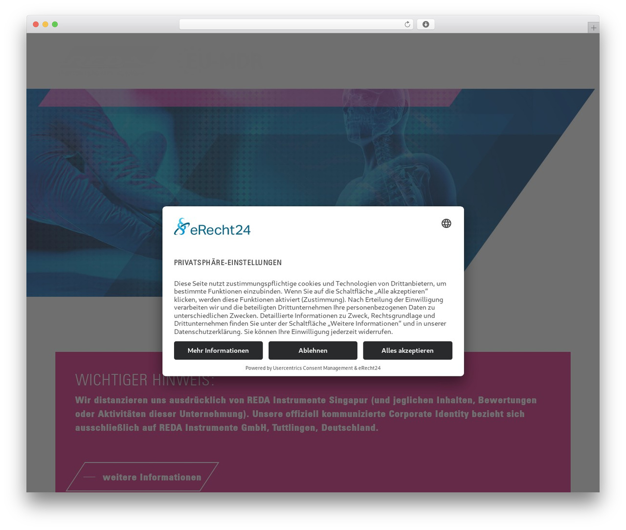 Salient WordPress theme - www.reda-instrumente.de
