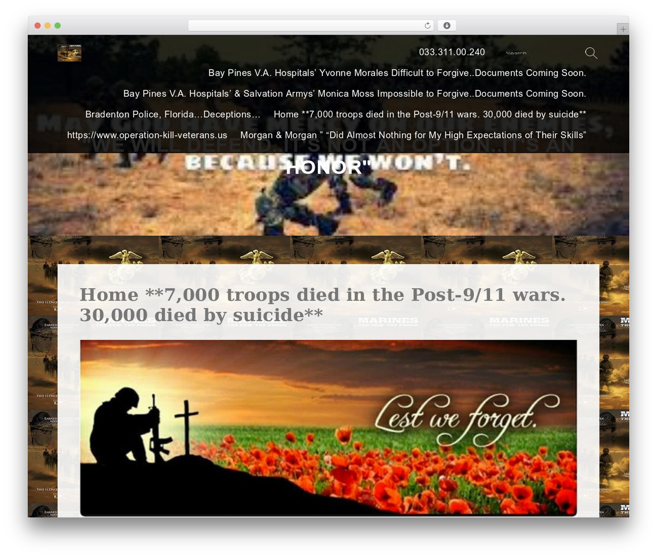 Services theme WordPress - americasmosthonored.org