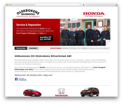web WordPress theme - olskrokensbilverkstad.se