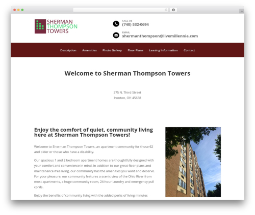 Millennia footer info WordPress plugin - shermanthompsontowers.com