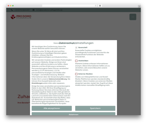 WordPress theme Marity - prodomo-pflegehilfe.de