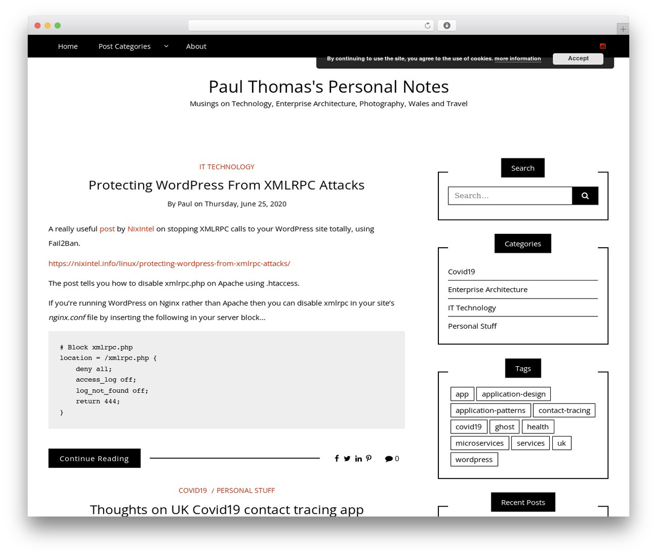 Writee theme WordPress free - paulthomas.wales