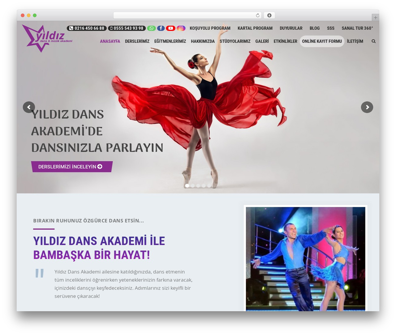 Dance WordPress theme - yildizdansakademi.com