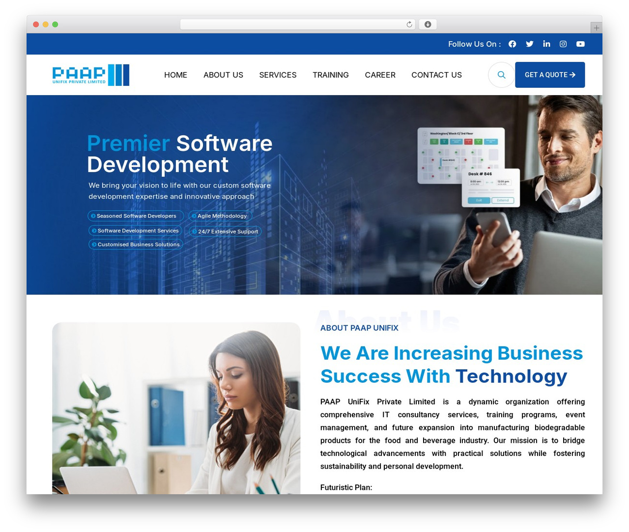 Webteck WordPress theme - paapunifix.com