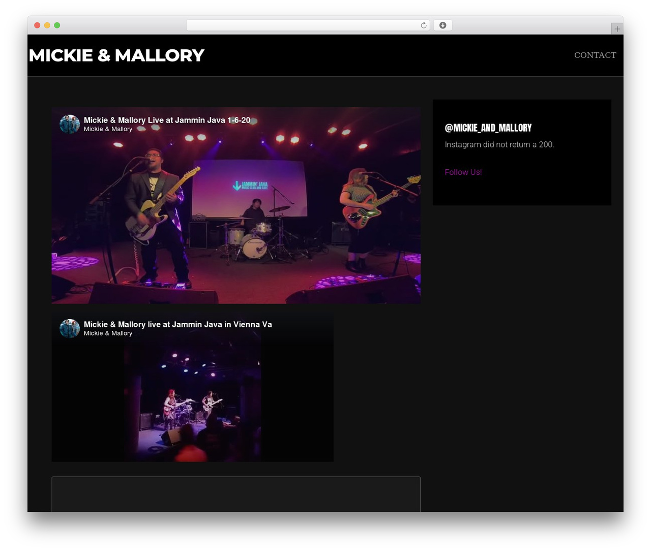 WordPress theme Music Lite - mickieandmallory.com