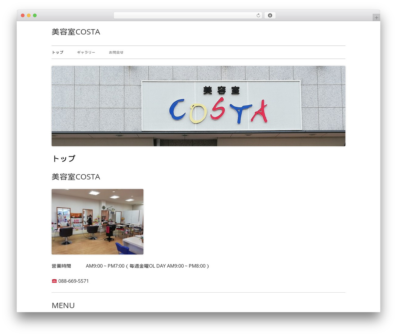 WordPress theme Tiny Framework - costa-beauty.site