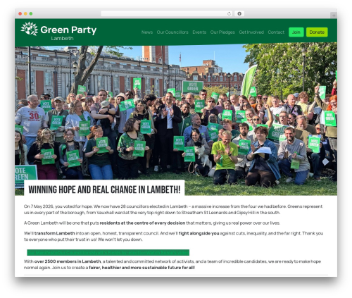 WordPress theme BootScore - lambeth.greenparty.org.uk