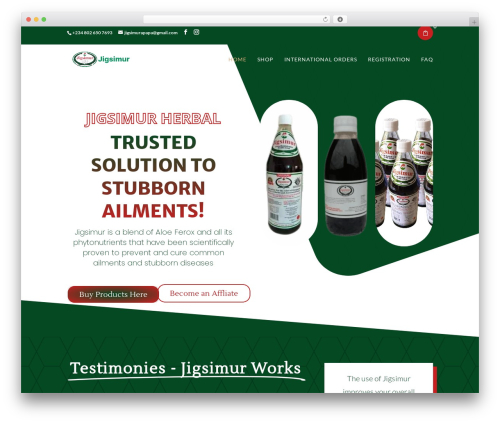 WordPress theme Divi - jigsimurherbal.com