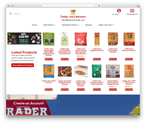 WordPress theme Hello Elementor - traderjoesreviews.com