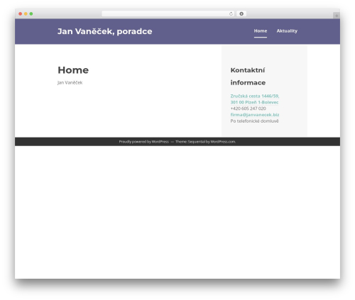 WordPress theme Sequential - janvanecek.biz