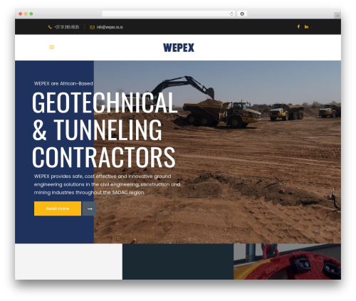 Baumeister WordPress theme - wepex.co.za