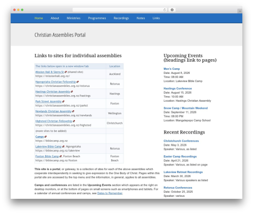 Versatile Church WordPress Theme WordPress theme - christianassemblies.org.nz
