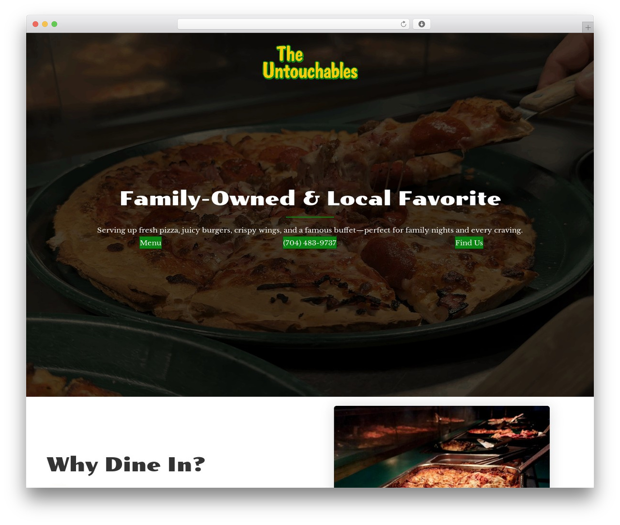 WordPress theme Beaver Builder Theme - untouchablespizza.com