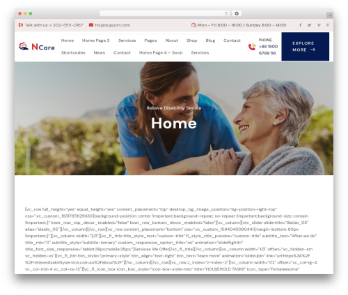 Best WordPress theme Ncare - relievedisabilityservice.com.au