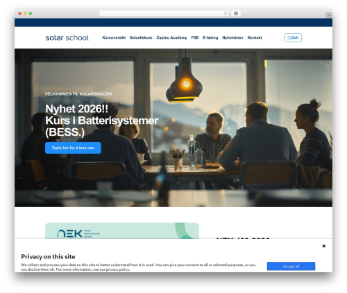 Solar WordPress theme - solarschool.no